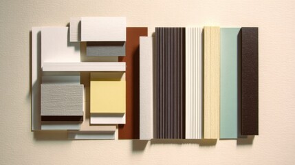 Geometric abstract arrangement with textured blocks for modern art design