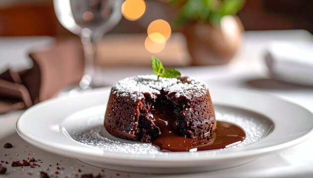Delicious slice of rich chocolate cake with creamy brown frosting on a white plate, perfect for a sweet dessert snack - Powered by Adobe
