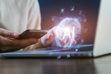 Exploring the future of technology through artificial intelligence and mobile devices in a modern workspace