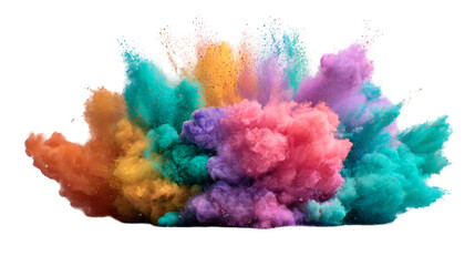 Multicolor explosion bursts; dust texture scatters with bright light. Ideal for abstract backgrounds, posters, or vibrant digital art.