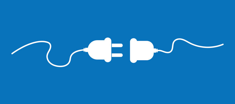 electricity, power, plug, socket, disconnected, connection, unplugged, energy, wire, cable. Drawing of electric plug icon. Disconnected Power Plug Vector &ndash;  Electrical Cable and Socket on Transparent 
