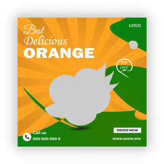 Best delicious orange social media post banner design  template   
