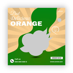 Best delicious orange social media post banner design  template   