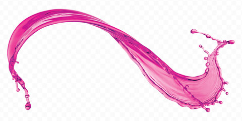 dynamic smooth liquid fresh water splash in different color and curve style isolated on white background