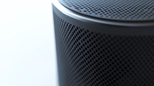 Close-up of a modern speaker design detail.