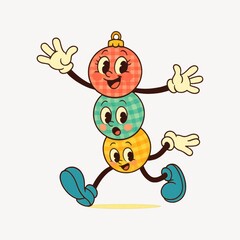 Retro festive ornament characters