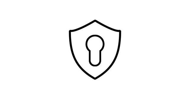 Shield key motion icon. Animated graphic icon of Shield key.