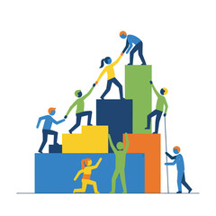 Teamwork and collaboration to achieve goals and success together.