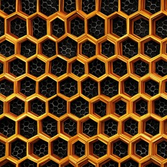 Honeycomb hexagons clustering densely echoing natures efficiency in a functional seamless pattern