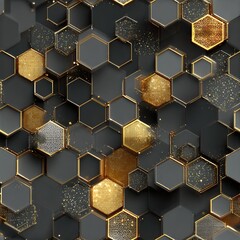 Honeycomb hexagons clustering densely echoing natures efficiency in a functional seamless pattern