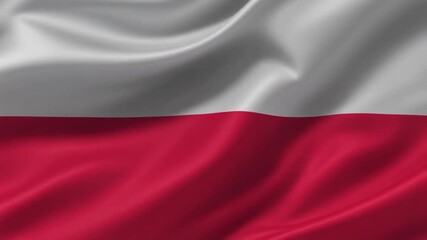 Poland national flag with wavy fabric texture showcasing cultural symbolism and visual clarity