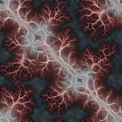 Symmetrical fractal growth branching recursively demonstrating mathematical beauty in a complex seamless pattern