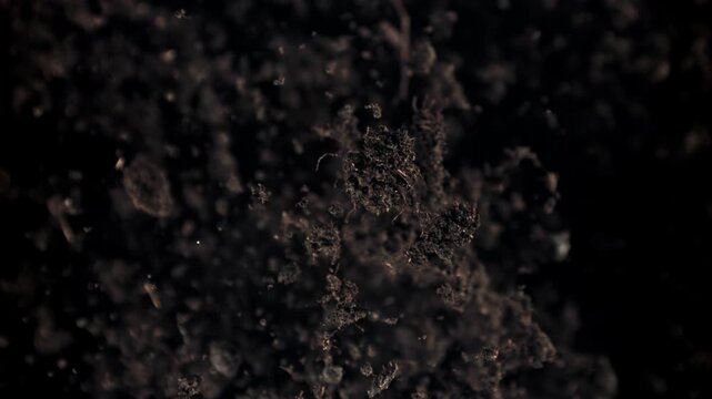 The earth, the black earth rises and falls. Filmed on a high-speed camera at 1000 fps. High quality FullHD footage