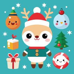 Fototapeta premium set of christmas elements