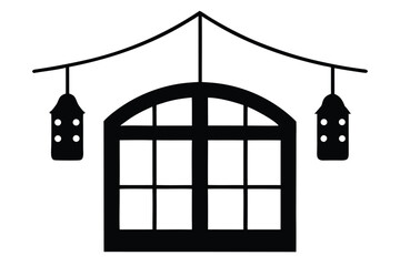 window frame lights  vector icon silhouette illust