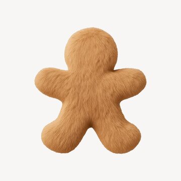 Furry gingerbread man illustration.