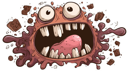 Cute Monster Cartoon Character with Large Mouth Illustration