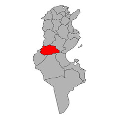 Gafsa of Tunisia Governorates map shape, travel web flat icon vector illustration .