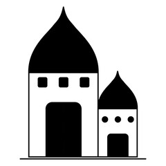 Islamic mosque icon, arabic faith culture design, flat web isolated vector illustration .