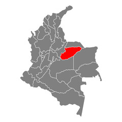 Casanare of Colombia map shape, travel web flat concept icon vector illustration .