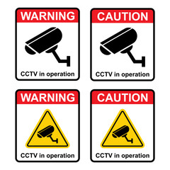 Set of closed circuit television camera icon, CCTV video protection, vector illustration .