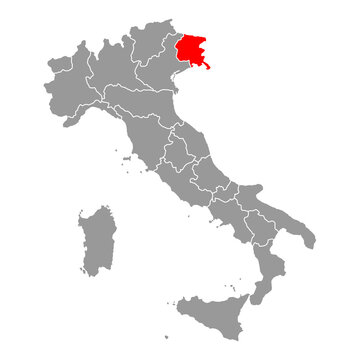 Italy map of Friuli Venezia Giulia symbol shape, travel web flat concept icon web vector illustration .