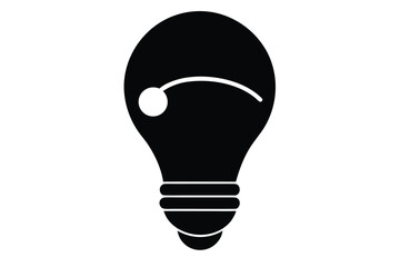 bulb with santa hat vector icon silhouette illustr