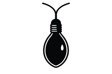 single christmas light bulb vector icon silhouett