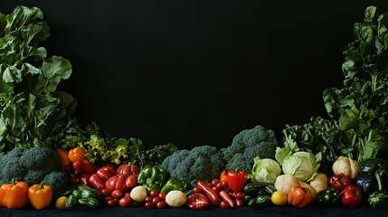 Assorted vegetables presented on dual sides