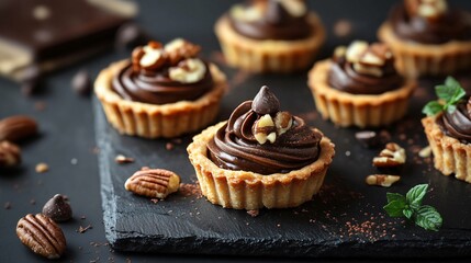 Assorted Mini Tartlets with Nuts and Chocolate
