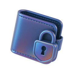 3D Wallet with Padlock Icon, Symbolizing Financial Security and Digital Protection. wallet, padlock, security, financial, cybersecurity