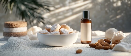 Assorted Sweet Almond Cakes in White Bowl