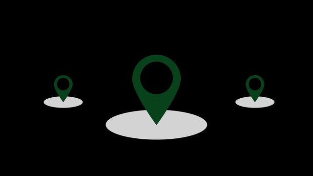 Map Pin Location Indicator Animation &ndash; Smooth Marker Drop Effect for GPS Navigation, Travel Planning, Delivery Tracking, Digital Maps, Route Guidance, and Modern Geolocation UI/UX Animation Video