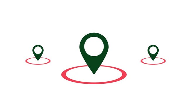 Map Pin Location Indicator Animation &ndash; Smooth Marker Drop Effect for GPS Navigation, Travel Planning, Delivery Tracking, Digital Maps, Route Guidance, and Modern Geolocation UI/UX Animation Video