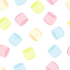Colorful marshmallow seamless pattern. Cute and sweet marshmallow. Can be used for wallpaper, paper wrapping and fashion fabric