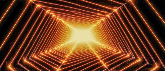 Dynamic diagonal stripes made of thin glowing lines forming a high-tech futuristic tunnel.
