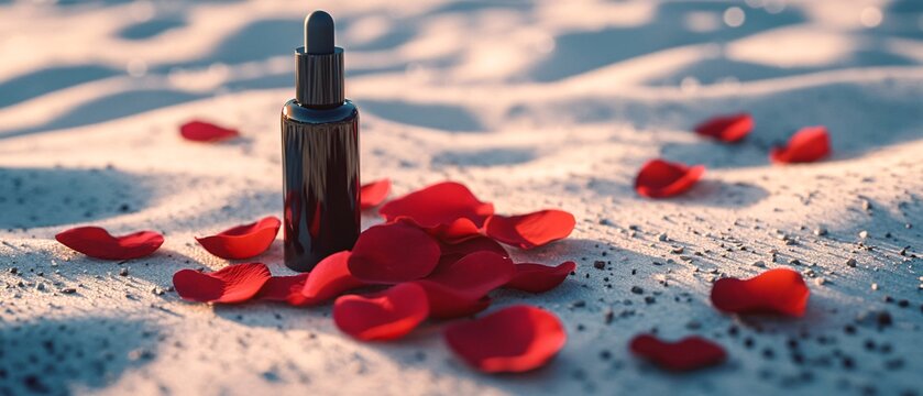 Elegant Velvet Red Rose Petals Blooming