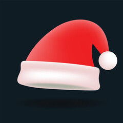 Red Christmas Santa hat icon on dark background