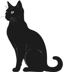 Black Cat Silhouette Minimalist Illustration