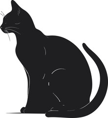 Black Cat Silhouette Minimalist Illustration