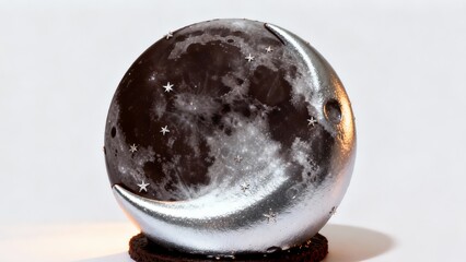 Minimalist Space and Astronomy Themed Dessert with Edible Silver Dust