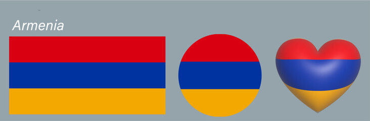 set of Armenia flag icon vector illustration 