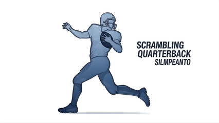 Dynamic illustration of an athlete running with a football, demonstrating agility and strategic movement during an intense sports competition