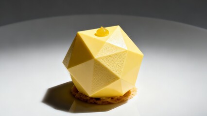 Futuristic Lemon or Mango Entremet with Faceted Glaze