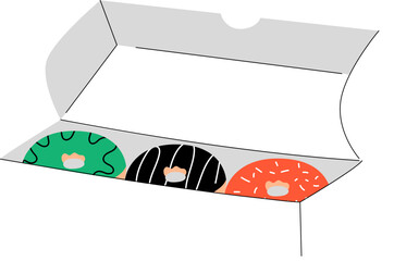 Donut Box Vector Illustration