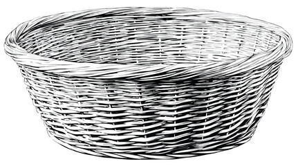 Obraz premium Basket Vector Outline Isolated on White Background for Designs
