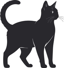 Obraz premium Black Cat Silhouette Minimalist Illustration