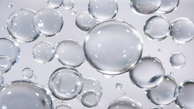 Przezroczyste szklane kule w minimalistycznej kompozycji