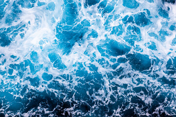 Sea water surface background. Aerial view of elegant foamy water. Can be used in covers, packaging, posters, textures, presentations, art and design projects. Breathtaking vector illustration.