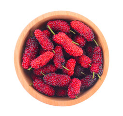 Mulberry berry isolated on white background.